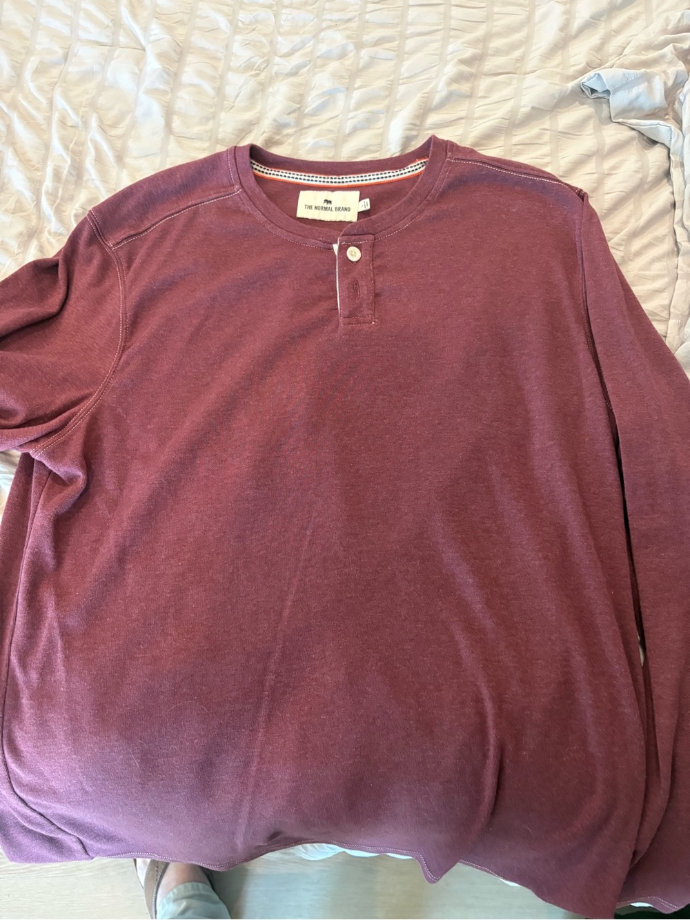 The Normal Brand Men's Long-Sleeve Henley in Wine